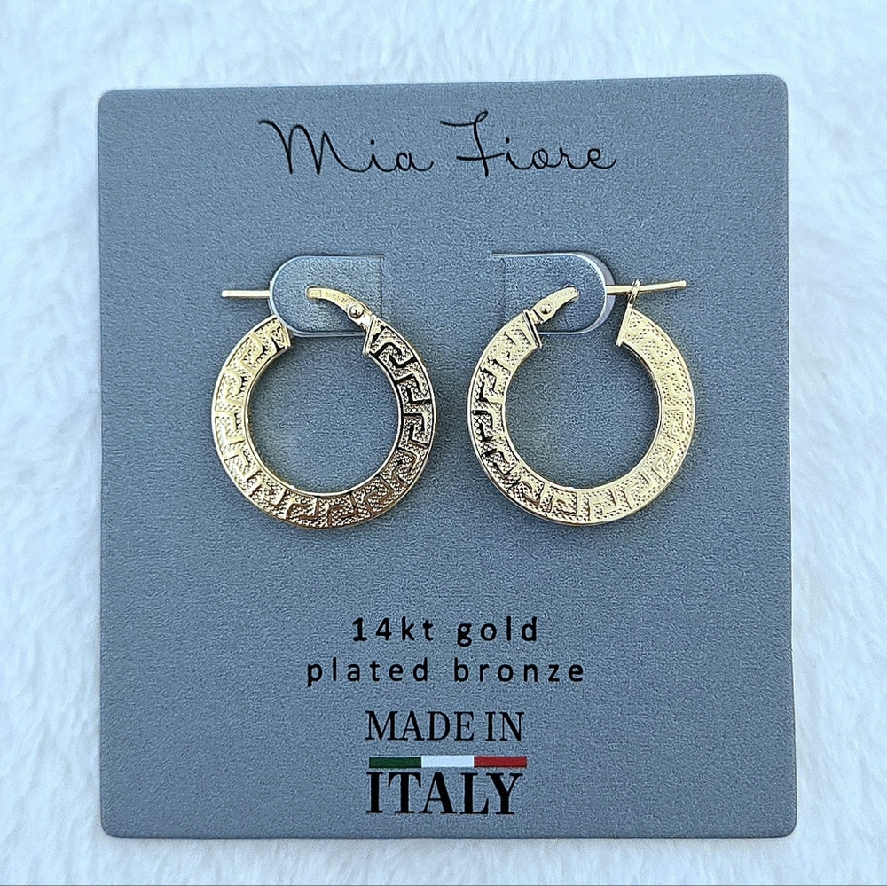 Mia Fiore Gold💛 Greek🇬🇷 Key🔑 Hoop Earrings